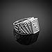 Men's 925 Sterling Silver Lucky Nugget Band Royal Flush of Hearts Poker Ring