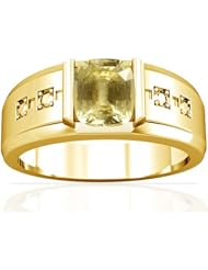 18K Yellow Gold Cushion Cut Yellow Sapphire Solitaire Ring