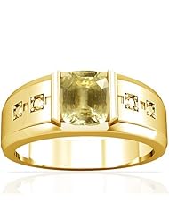 14K Yellow Gold Cushion Cut Yellow Sapphire Solitaire Ring