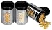Brabantia Window Canister Set 1.4L 3pce Brilliant Steel with Black Lid
