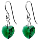 41Zb %2BHuiGL. SL160  Titanium Heart May Birthstone Earrings Made with SWAROVSKI ELEMENTS