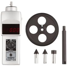 Shimpo DT-107A-S12 Handheld Tachometer with 12" Wheel, LED Display, +/-0.06rpm Accuracy, 0.10 - 25000rpm Range
