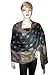 Dark Black Floral Pashmina Shawl,wrap Throw Reversible 80"x28"