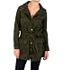 Nikki D Hooded Waist Tie Jacket in Forest Green
