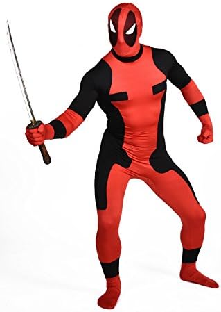 Spandex Full Body Deadpool Adult Superhero Zentai Suit Costume Red L
