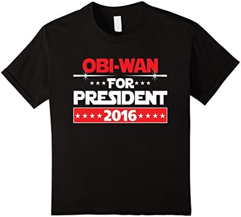 Obi-Wan For President 2016 Funny Humor Political T-Shirt - Kids 10 - Black