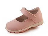Girls leather Euro Mary Jane, velcro, Madison2, white or pink
