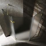 336 x 36 Frameless Neo-Angle Shower Enclosure Finish: Polished Brass, Glass Type / Door Configuration: Clear / Reversible Door, Size: 42 x 42