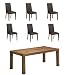 Tiga Dining Table 6 Alma Leather Dining Chairs