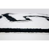 2 Piece 100% Cotton Bath Mat Set in White/Black