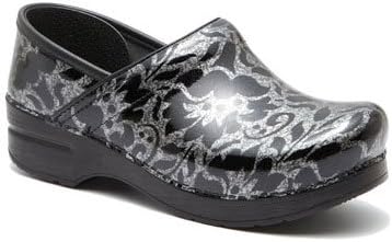 Dansko Women's Professional Clogs, Silver Floral 36