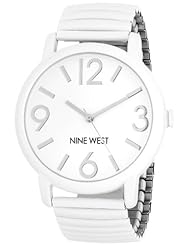 Nine West Womens NW/1571WTWT White Expansion Band Bracelet Watch