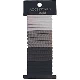 18 Elastik Haargummis B - ca - 6mm/D - ca - 30mm, grau wei&szlig;, Haar - Gummi Zopfgummi, Haarschmuck, 0727 - YABA GmbH
