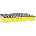 Eagle 1632 Yellow and Black Polyethylene Two Drum Modular Platform with Flat Top Grating, 5000 lbs Load Capacity, 18" Length, 43" Width, 44" Height