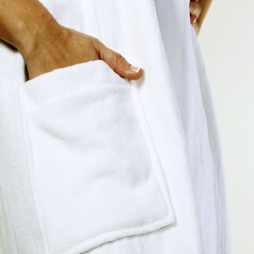 Royal Resort Collection: Luxury Lady's Wrap - Terry Velour Bath / Spa / Body Wrap with Elegant Pocket, 100% Turkish Cotton, Color: Pure White, Size: UNIVERSAL