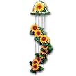 Sunflower Wind Chime Ceramic 30" Windchime