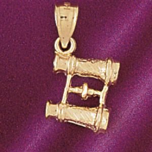 Cheap Girls Jewelry Dazzlers Solid 14k Gold Binoculars Charm Pendant Available in three colors from jewelsberry (weights: 2.5 grams only) For Sale