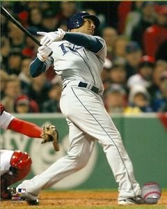 Carlos Pena Tampa Bay Rays Unsigned Hitting 8x10 Photo