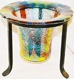 Drop Fused Glass Vase with Stand