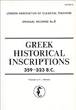 Greek historical inscriptions 359-323 B.C