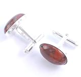 Hanfords of London Brecciated Jasper & Silver Handmade Cufflinks. Birthstone for March & October.