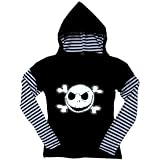 Nightmare Before Christmas - Bones Striped Ladies Hooded Long Sleeve