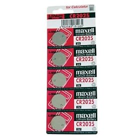 5 x Maxell Cr2025  3V Lithium Car Key Fob Batteries