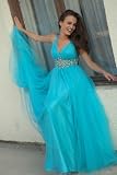 Turquoise Embellished Empire Dresses by Sherri Hill