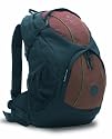 Akara K3 Backpack.  Black and brown with green piping. Fits up to  17 inc.