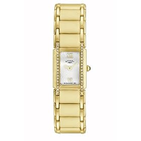 Rotary Ladies Gold Plated, Stoneset, Waterproof, Quartz Bracelet Watch
