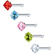 18 Gauge Stainless Steel Diamond CZ Nose Bone Pack