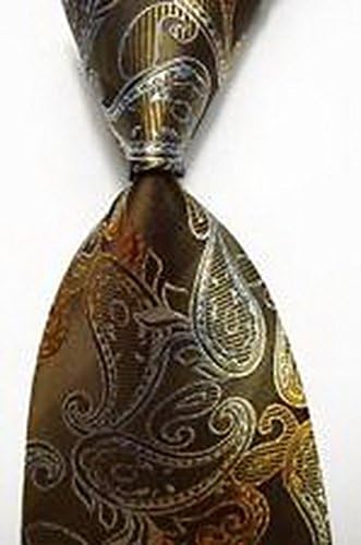 William Design Wedding Star Paisley Brown Gold Blue JACQUARD WOVEN Silk Mens Tie Necktie wd-15038