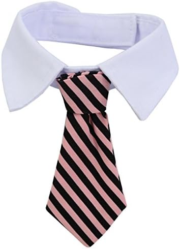 Adjustable Formal Pets Dog Cat Neck Tie Tuxedo Bow Tie and Collar (pink)