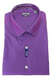 Kenneth Cole Reaction Men's Bright Violet 100% Cotton Solid Slim Fit Dress Shirt Kenneth Cole Reaction Men's Bright Violet 100% Cotton Solid Slim Fit Dress Shirt