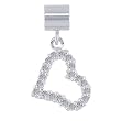 FROLIC Sterling Silver Crystal Open Heart Charm