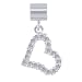 FROLIC Sterling Silver Crystal Open Heart Charm