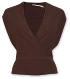 HEATHERED COTTON AND BAMBOO WRAP SWEATER
