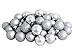 Wish Dayz Christmas Ornaments Ball,21pcs Mini Shatterproof Satin Shiny and Glitter Finish Bulb (Silver, 4cm)