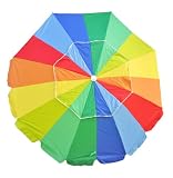 6.5 ft Super Compact Folding Wind Resist Beach Umbrella UPF100+ Fiberglass Ribs