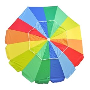 6.5 ft Super Compact Folding Beach Umbrella UPF100+ Fiberglass Ribs