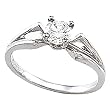 14K White Gold Diamond Solitaire Engagement Ring - 0.50 Ct.