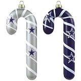 NFL Dallas Cowboys Blown Glass Candy Cane Ornament Set