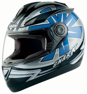 SHARK S500 Air Fractal, schwarz/blau Glanz, Gr. M