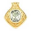 14K Yellow Gold Prasiolite (Green Amethyst) Pendant