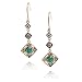 14k Yellow Gold Emerald and Diamond Dangle Earrings