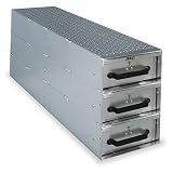 JoBox Sliding Drawer Storage Box - Aluminum Drawers, 3-Drawer Unit, Vertical Stacked, Model# 1408980
