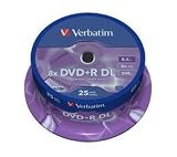 Verbatim - 25 x DVD+R DL - 8.5 GB 8x - matt silver - spindle - storage media