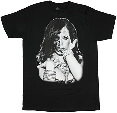 Daveed Benito Two Face Skull Girl Goth Men's T-Shirt Large