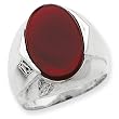 Sterling Silver Oval Carnelian Mens Ring