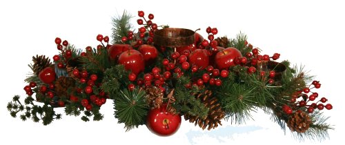 Good Tidings 3144881 Table Centerpiece with Cones, Berries and Apples 26 Inches